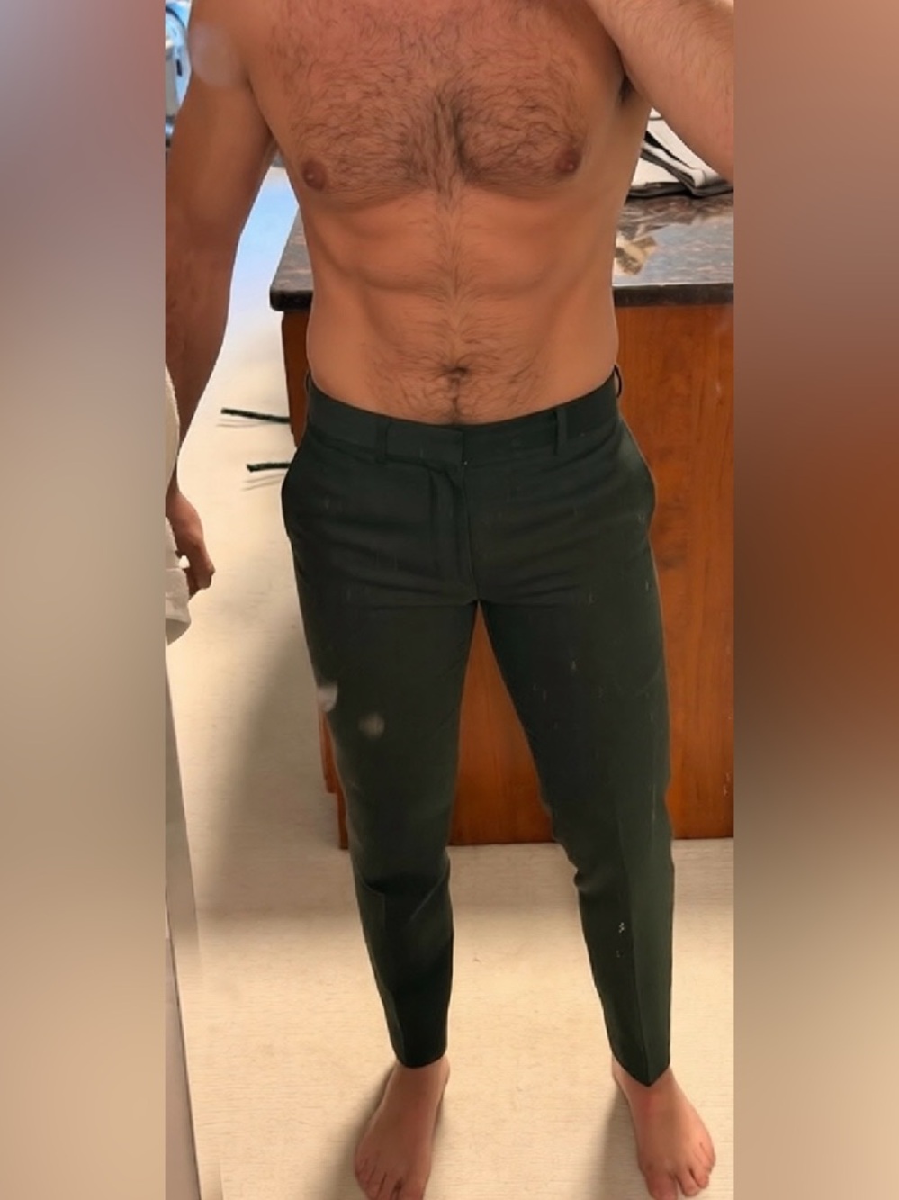 Men's Slim Olive Green Dress Pants. Club Monaco.